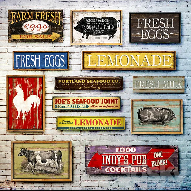 Wooden panels. Collection 23 3D Model Wooden panels. Collection 23 3D Model