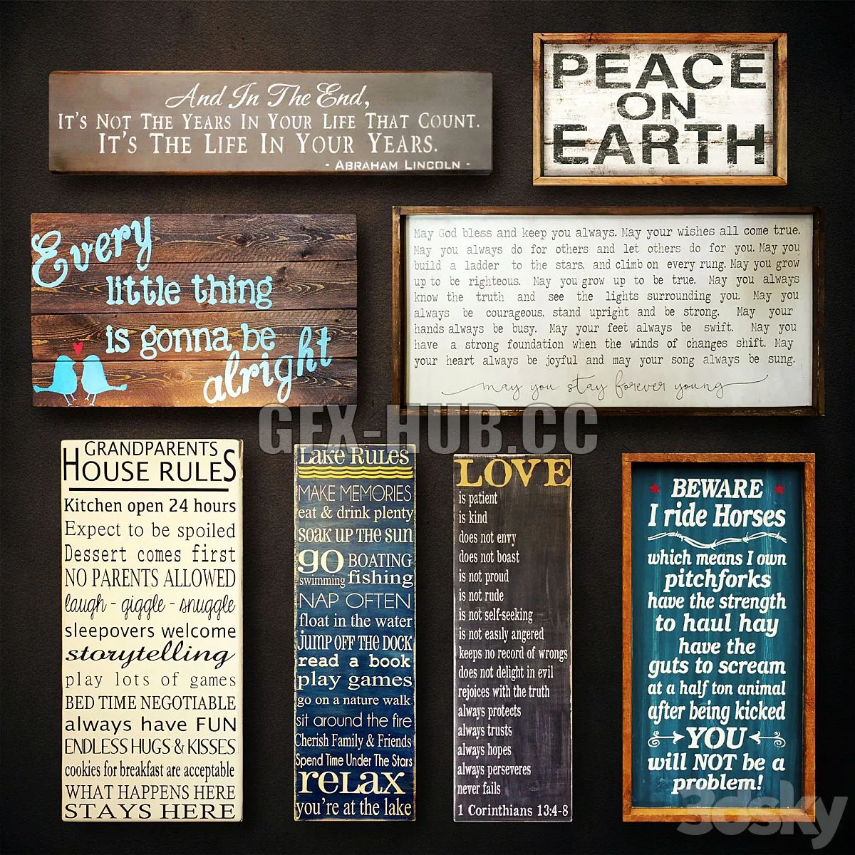 Wooden panels Collection 27 3D Model Wooden panels Collection 27 3D Model