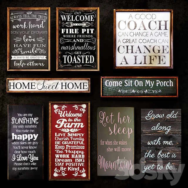 Wooden panels. Collection 31 3DModel Wooden panels. Collection 31 3DModel