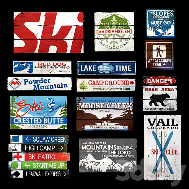 Wooden panels. Collection 32 3DModel Wooden panels. Collection 32 3DModel