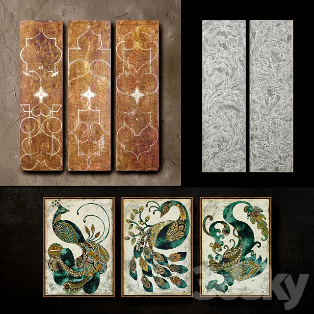 Wooden panels. Collection 33 3D Model Wooden panels. Collection 33 3D Model