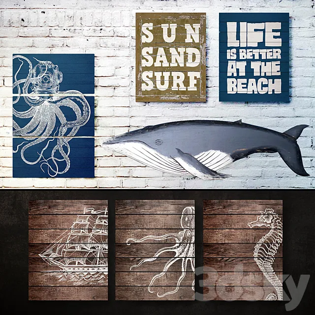 Wooden panels. Collection 44 3D Model Wooden panels. Collection 44 3D Model