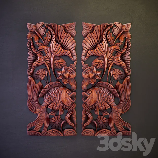 Wooden panels “Pisces” 3D Model Wooden panels “Pisces” 3D Model