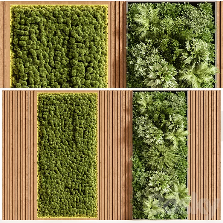 Wooden planks and vertical garden 08 3D Model Free Download Wooden planks and vertical garden 08 3D Model Free Download