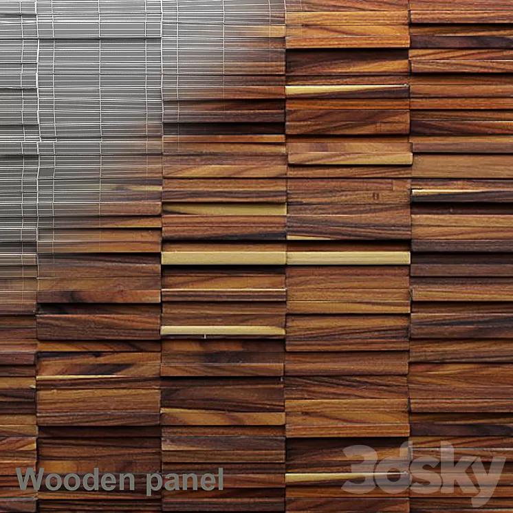 wooden planks panel 3D Model