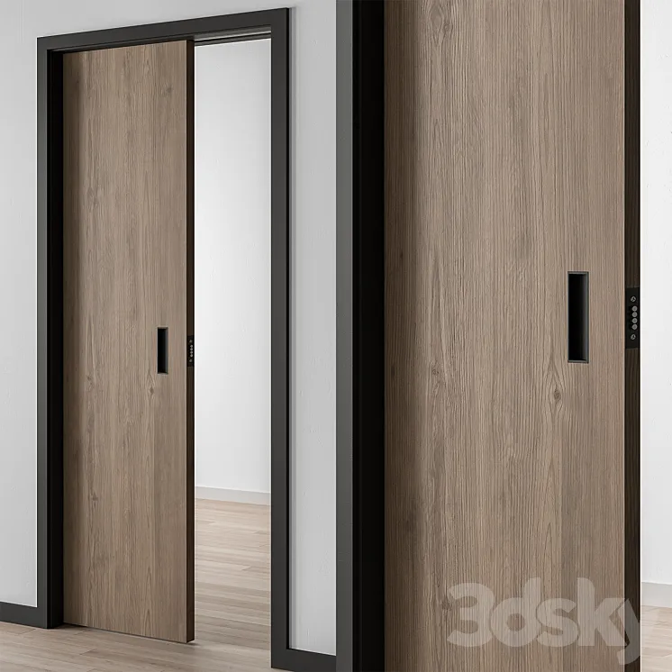 Wooden Pocket Door – Set 50 3D Model Free Download