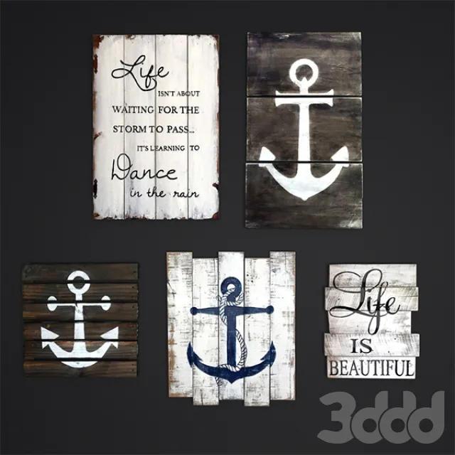 wooden posters 3D Model