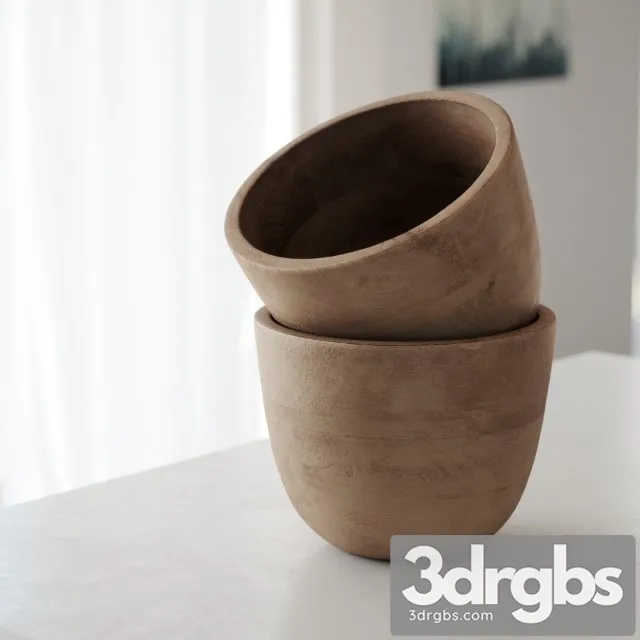 Wooden Pot 01 3D Model Download