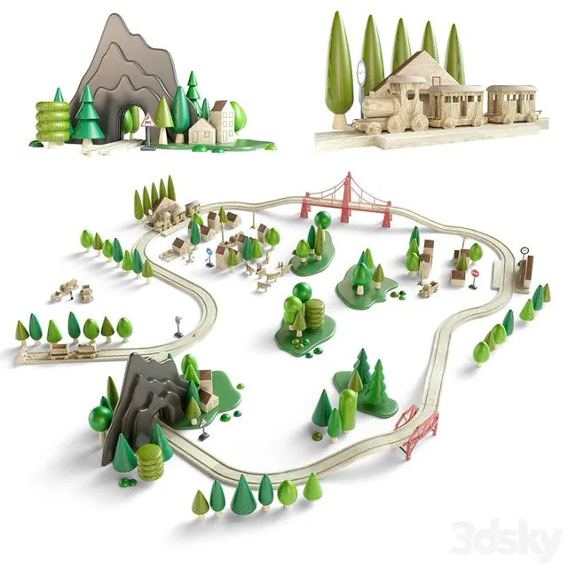 Wooden (railway) 3D Model Wooden (railway) 3D Model