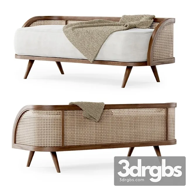 Wooden Rattan Bench Wooden Rattan Bench