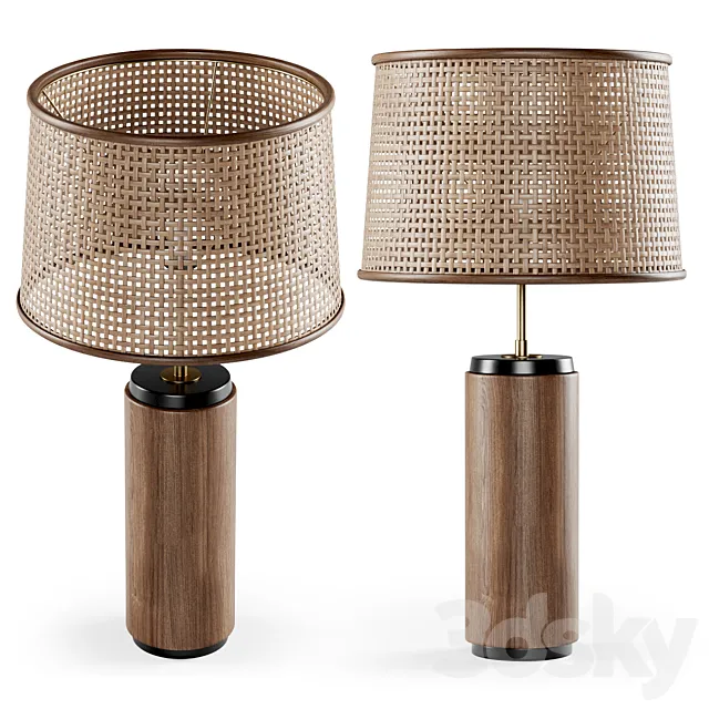 Wooden rattan table lamp _ rattan table lamp 3DModel Wooden rattan table lamp _ rattan table lamp 3DModel