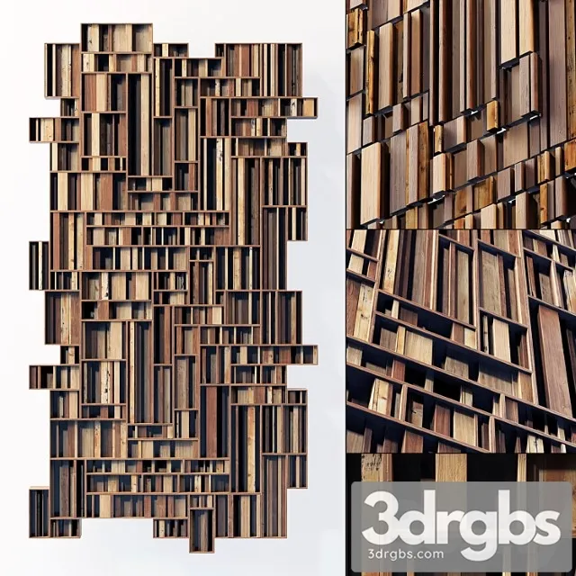 wooden rectangular panel from rails  3D Model Download