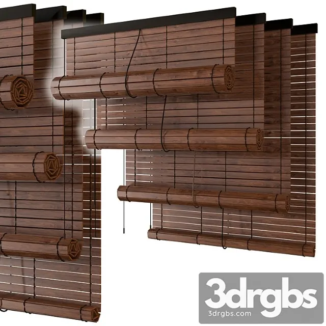 Wooden roller blind 3D Model Download