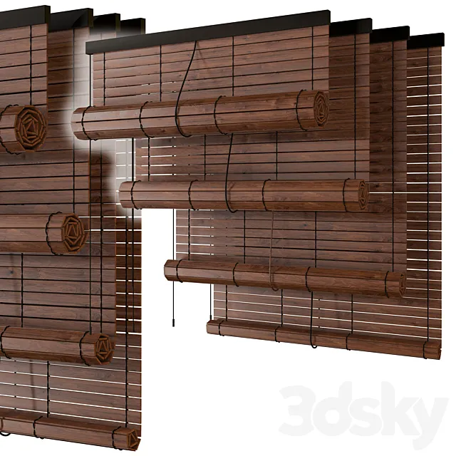 Wooden roller blind 3DModel Wooden roller blind 3DModel