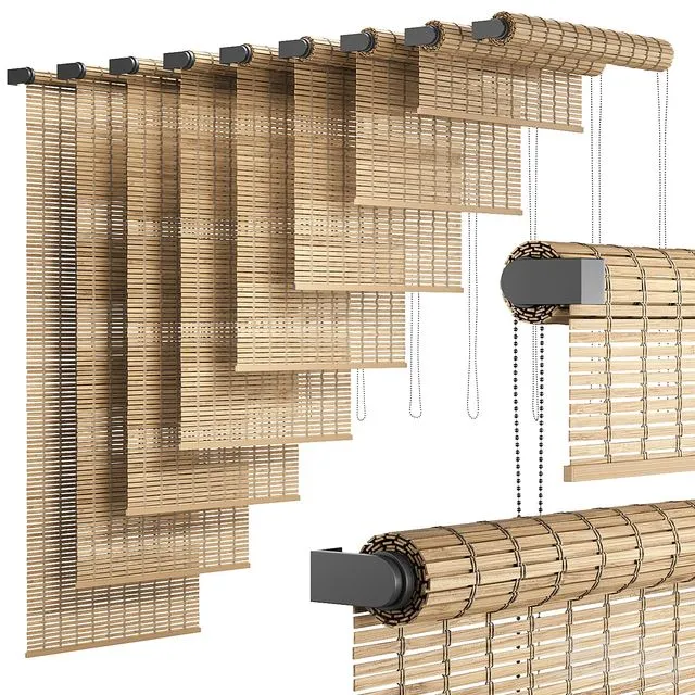 Wooden roller blinds 3 3D Model