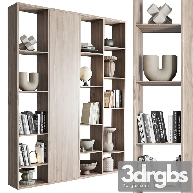Wooden Shelves Decorative With Vase and Book 3D Model Download Wooden Shelves Decorative With Vase and Book 3D Model Download