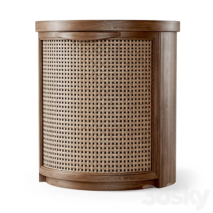 Wooden side table \/ Rattan bedside table 3D Model Free Download Wooden side table \/ Rattan bedside table 3D Model Free Download