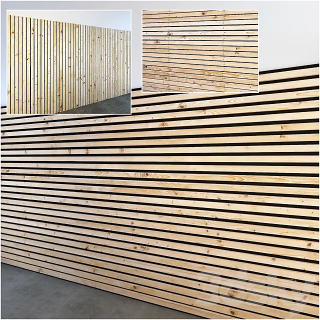Wooden slats 4 options 3DModel Wooden slats 4 options 3DModel