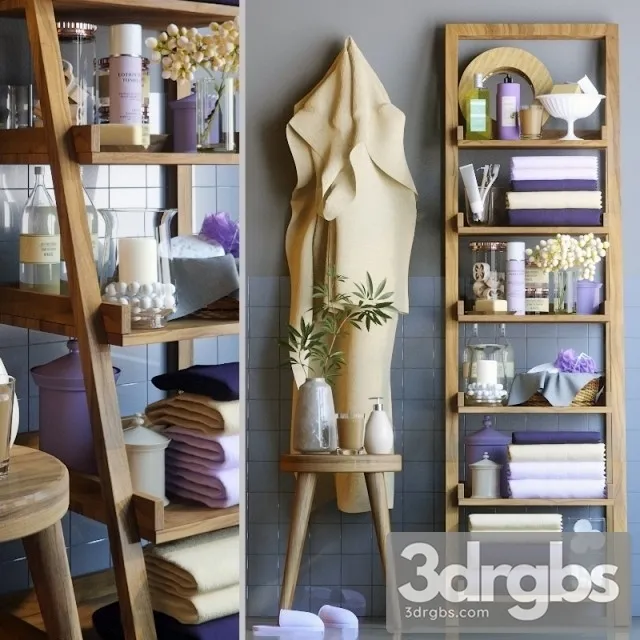 Wooden Stand Bathroom 3 3D Model Download