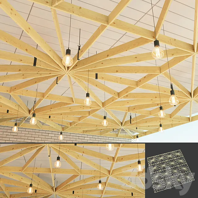 Wooden suspended ceiling 5 Free Download