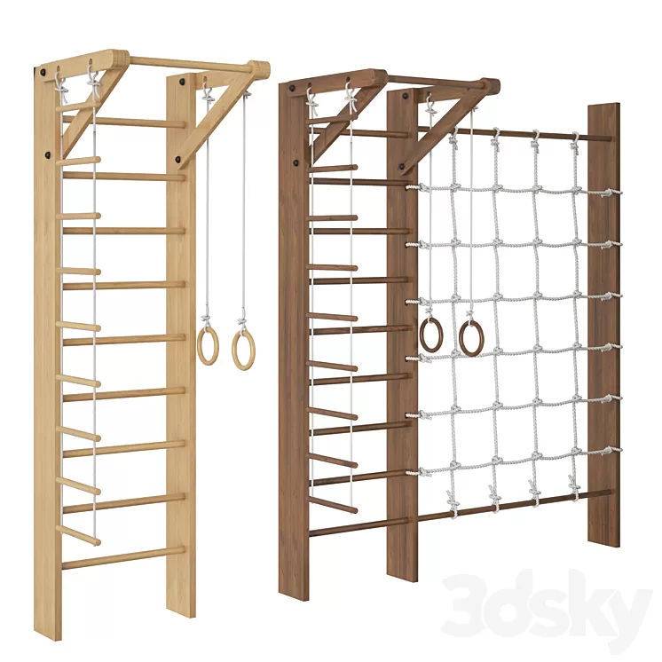 Wooden Swedish Wall 3D Model Free Download Wooden Swedish Wall 3D Model Free Download