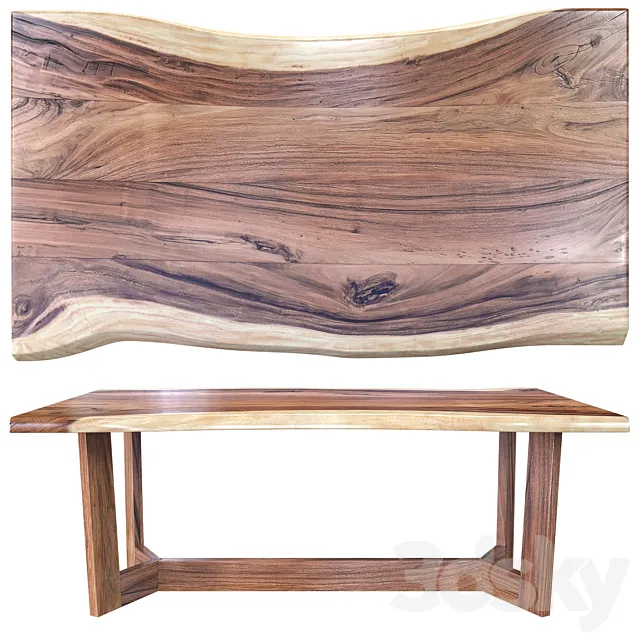 Wooden table slab 3D Model Wooden table slab 3D Model
