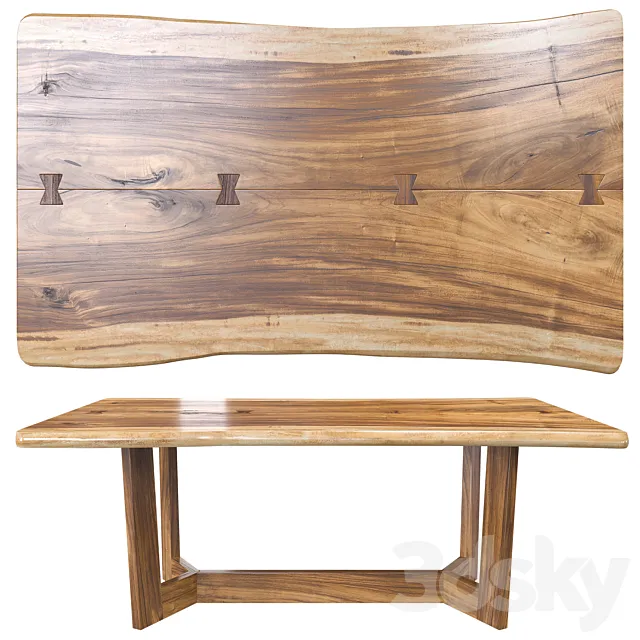 Wooden table slab 3D Model Wooden table slab 3D Model