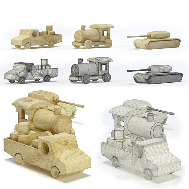 Wooden toys 3D Model Wooden toys 3D Model