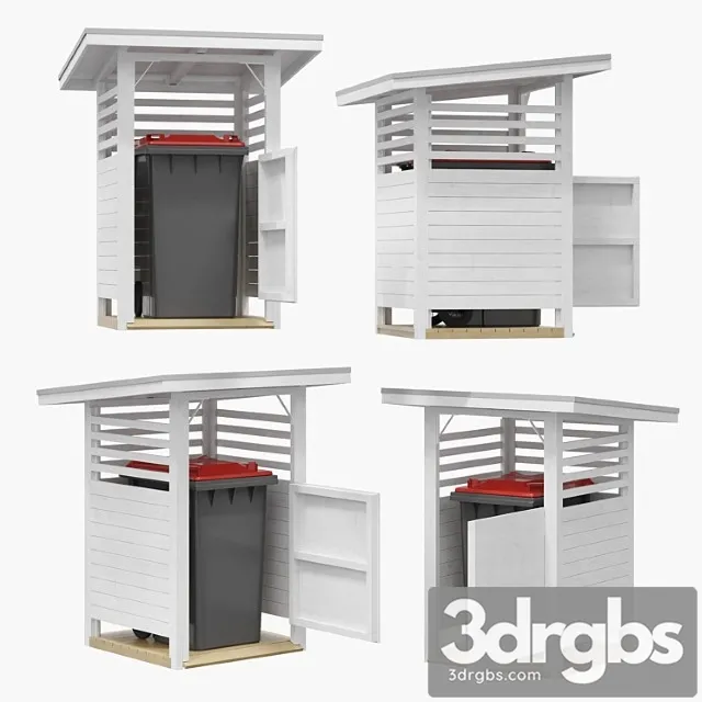 Wooden trash can house 3D Model Download