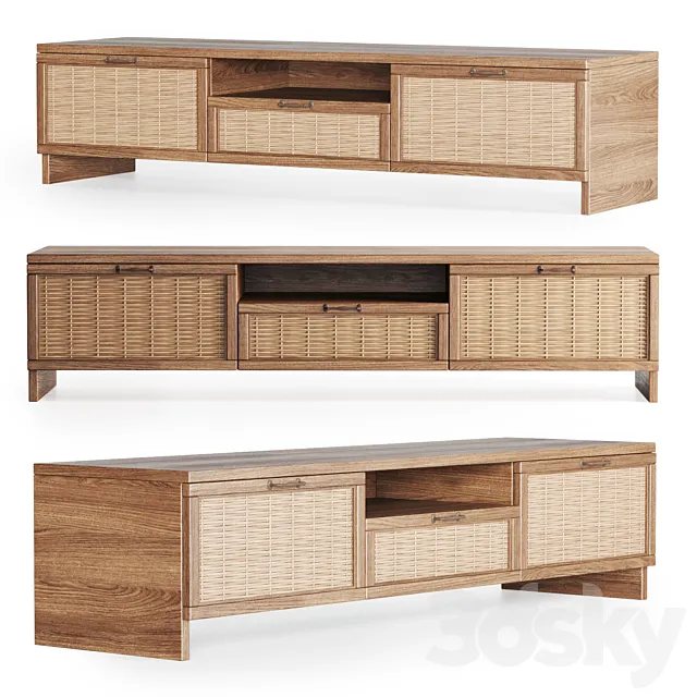 Wooden tv console 3DModel Wooden tv console 3DModel