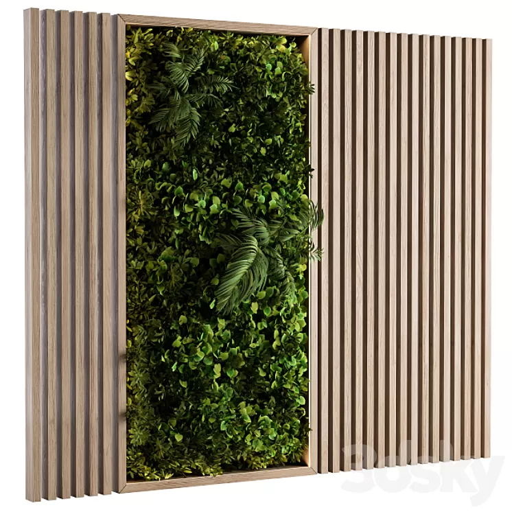 Wooden Vertical Garden – Wall Decor 3D Model Wooden Vertical Garden – Wall Decor 3D Model