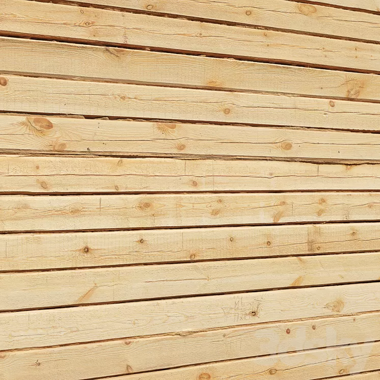 Wooden wall_Brus 3D Model