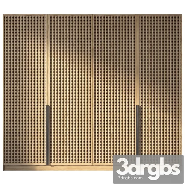 Wooden Wardrobe N002 3D Model Download