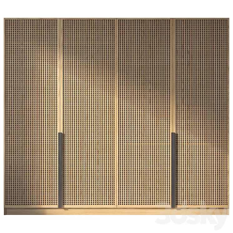 Wooden Wardrobe N002 3D Model Free Download