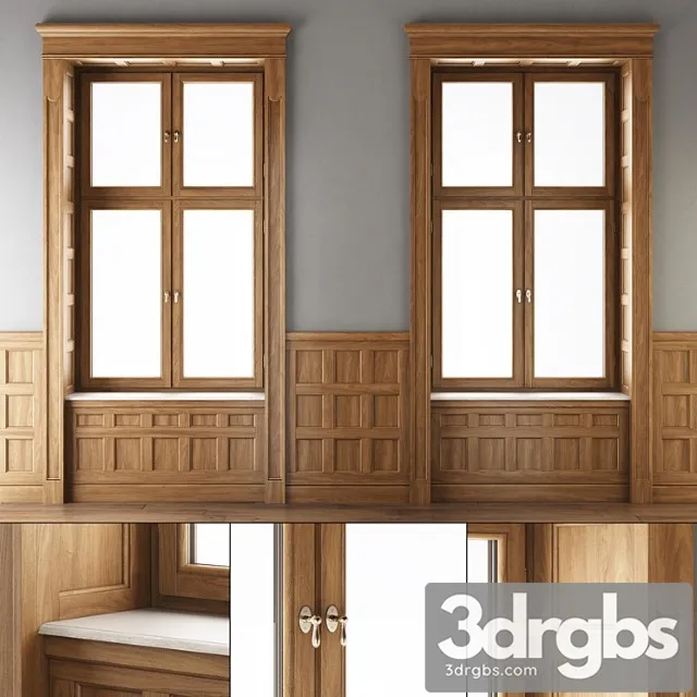 Wooden window 2 3D Model Download