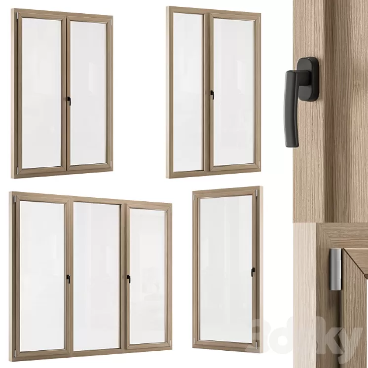 Wooden Window Modern - Windows Set 01