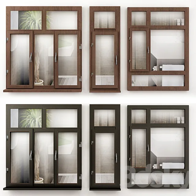 Wooden Window No. 12 3D Model