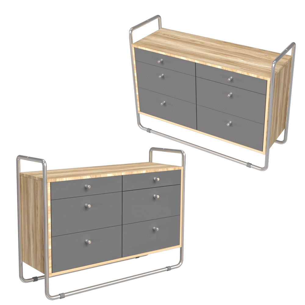 Woodi Furniture – Chest of drawers Bauhaus BHK-SS 3D Model