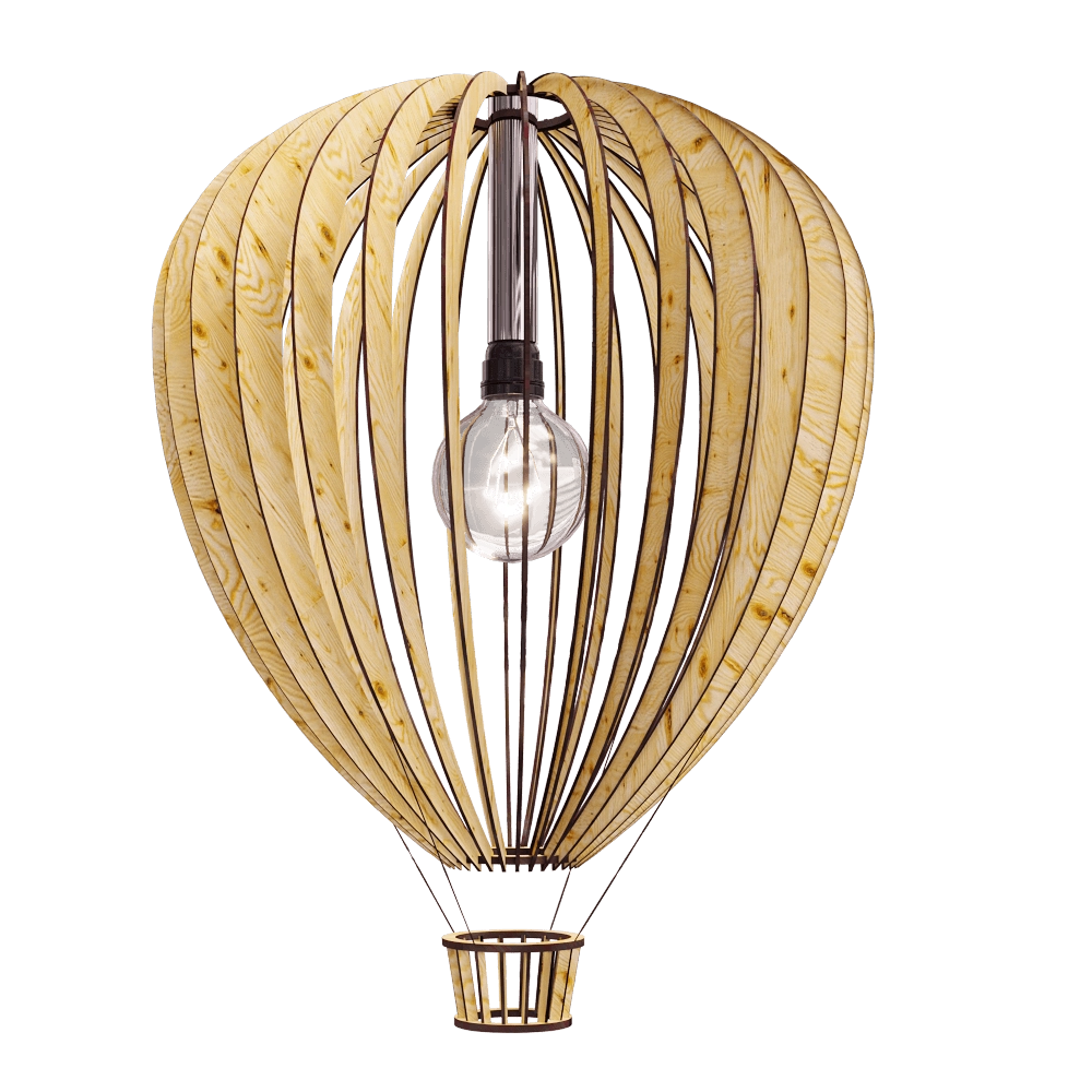 Woodled – Pendant lamp Aerostat 3D Model Woodled – Pendant lamp Aerostat 3D Model