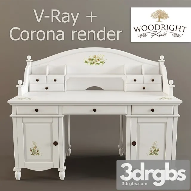 Woodright kids. oliver. writing desk 2 3D Model Download