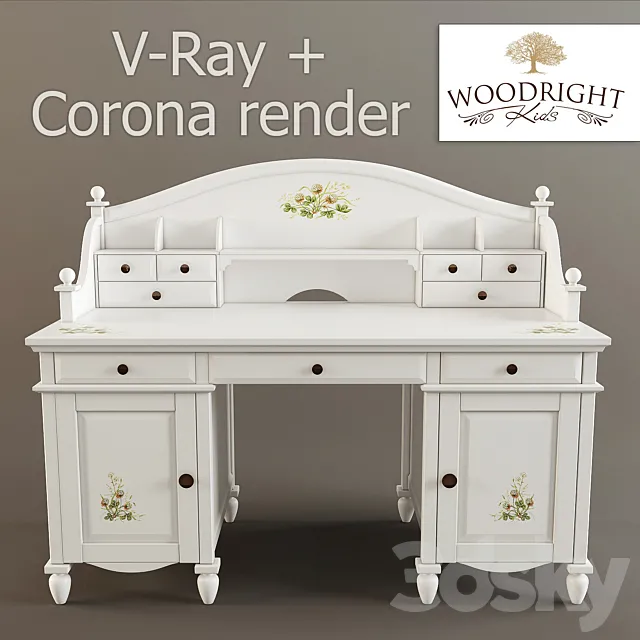Woodright kids. Oliver. Writing desk 3D Model