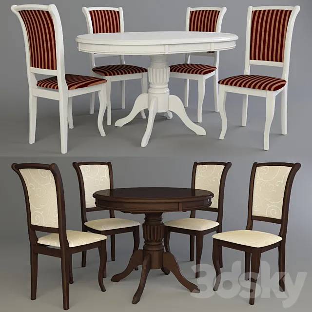 Woodville factory furniture set 3D Model