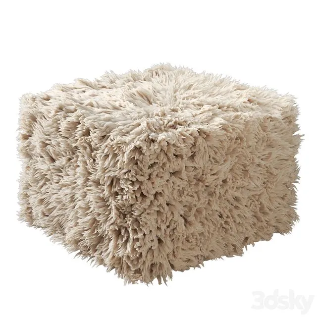 Wool pouf Carito 3D Model Wool pouf Carito 3D Model