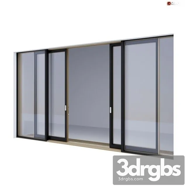 Woood Sliding Windows 3 3D Model Download