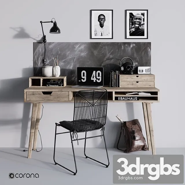 Work desk 2 3D Model Download