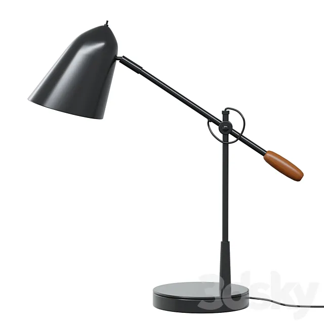 Work lamp Morgan black metal table lamp with USB port 3DModel Work lamp Morgan black metal table lamp with USB port 3DModel