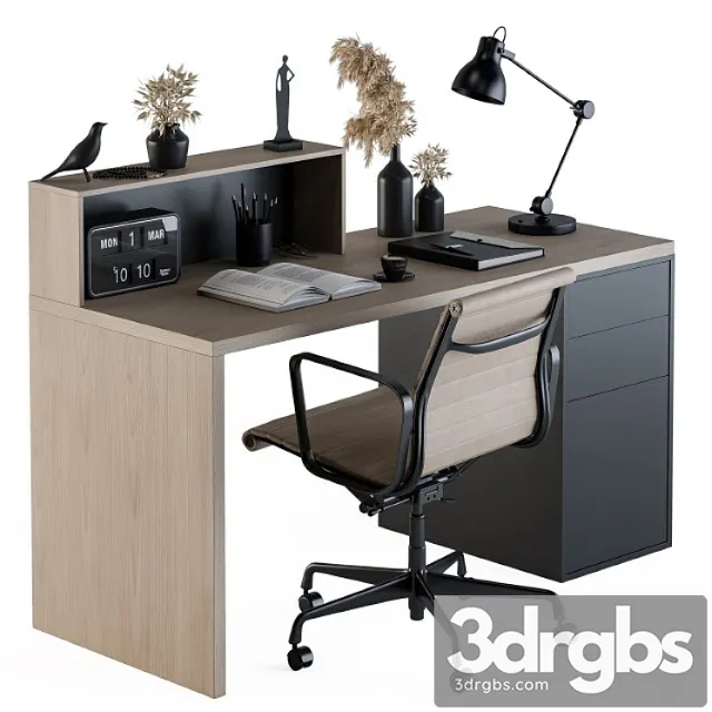 Work table with dried plants – set 82 2 3D Model Download