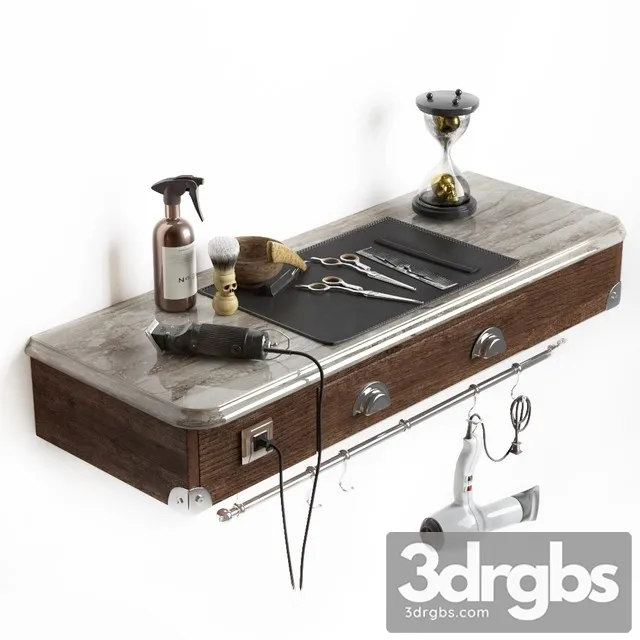 Working Table Hairdresser Barbershop 3D Model Download