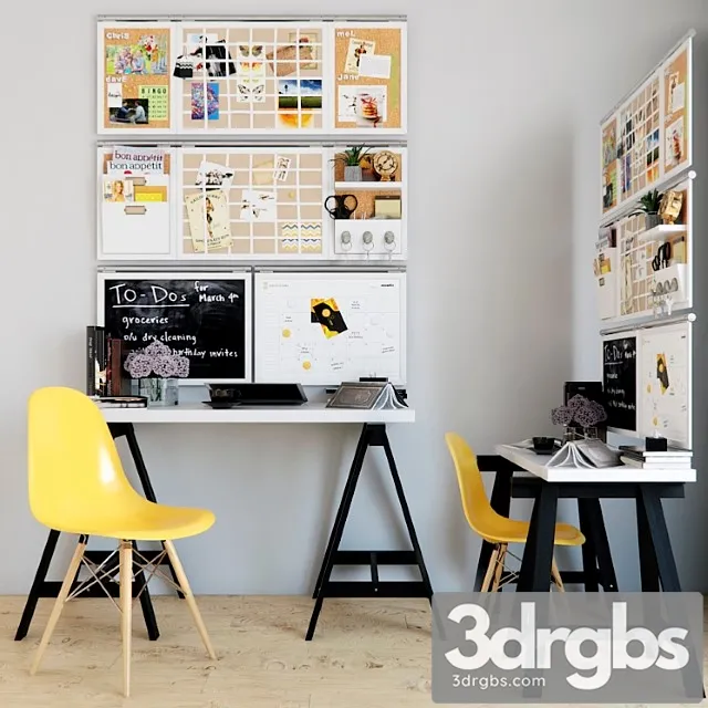 Working Table With Filling 3D Model Download