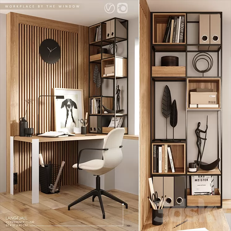 Workplace by the window 3D Model